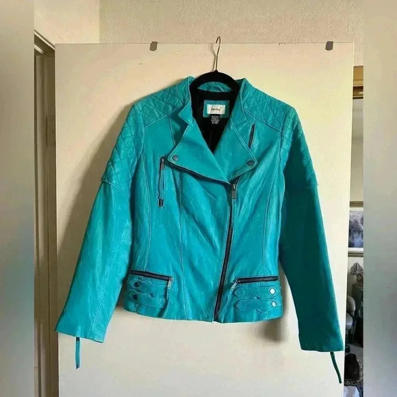 Neiman Marcus Leather Motorcycle Jacket - Picture 1 of 10